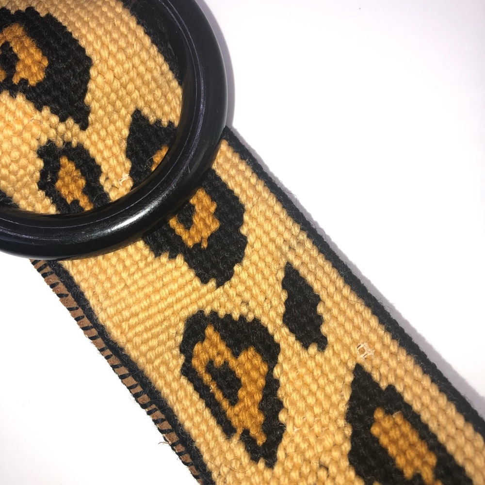 Vintage needlepoint (animal print) belt